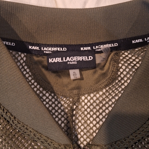 Karl Lagerfeld ParisLogo-Detail Mesh Bomber Jacket - Picture 6 of 12